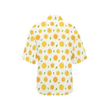 oranges leaves pattern Women's All Over Print Hawaiian Shirt