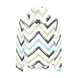 zigzag chevron paint pattern Men's Padded Hooded Jacket