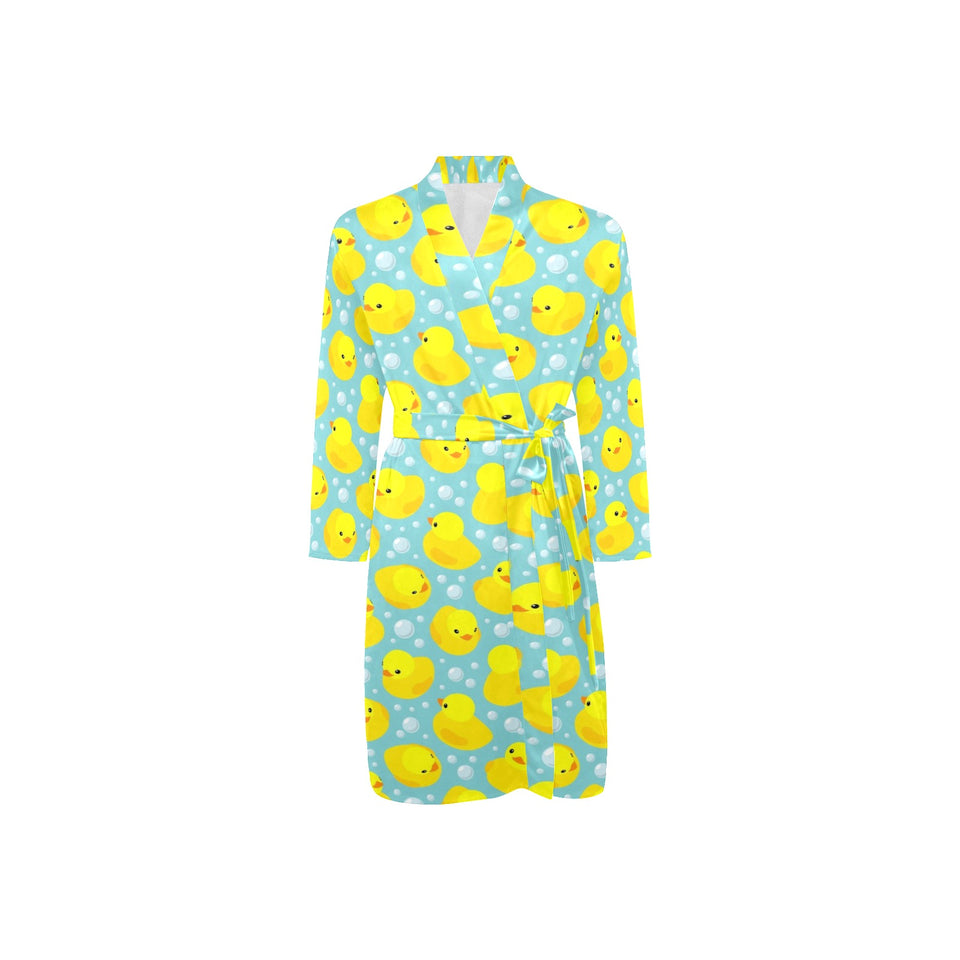 Duck Pattern Print Design 03 Men's Long Sleeve Belted Night Robe