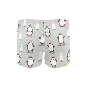 Cute Penguin christmas pattern Men's Swimming Trunks