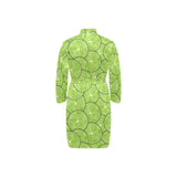 Slices of Lime pattern Men's Long Sleeve Belted Night Robe