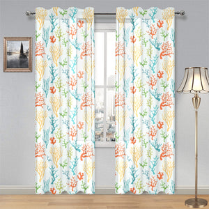 Coral Reef Pattern Print Design 02 Gauze Curtain