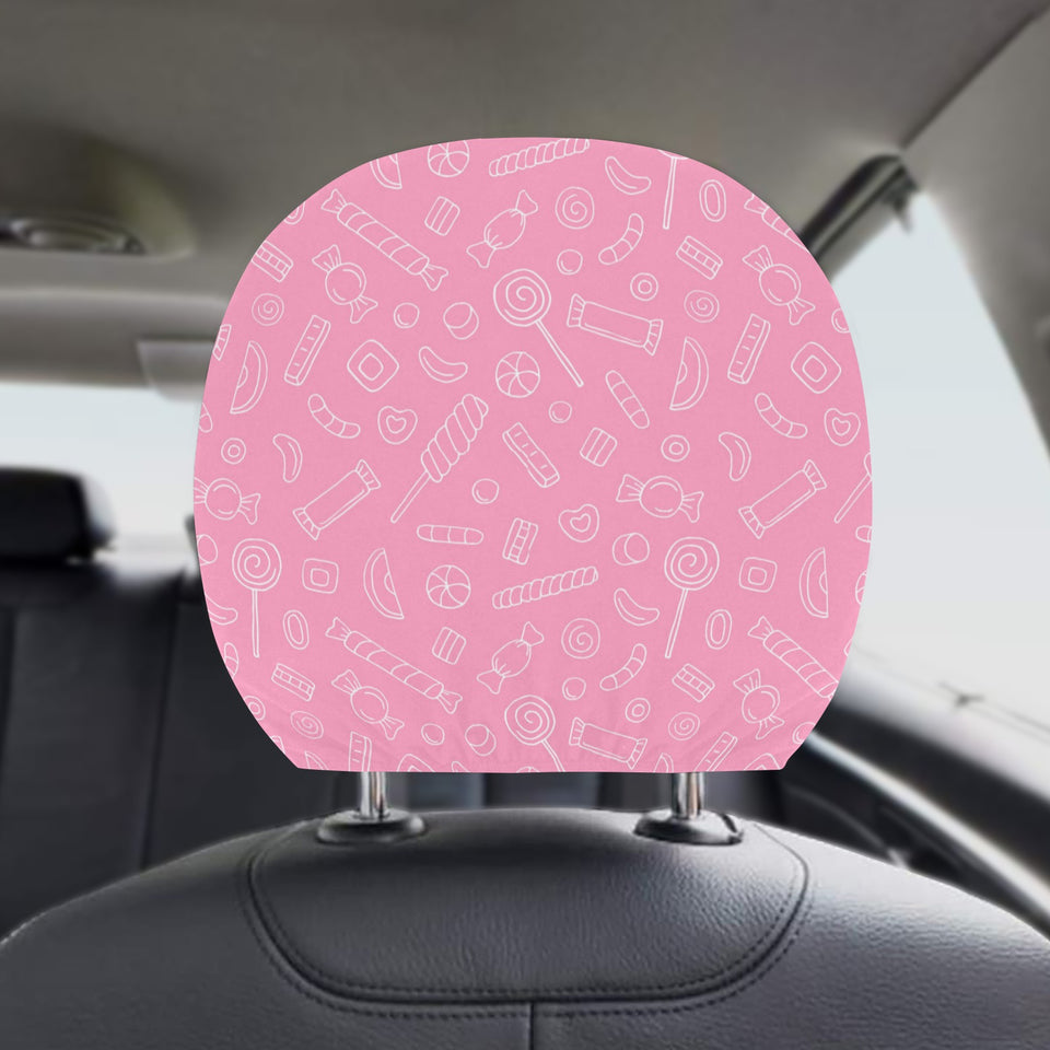 Sweet candy pink background Car Headrest Cover