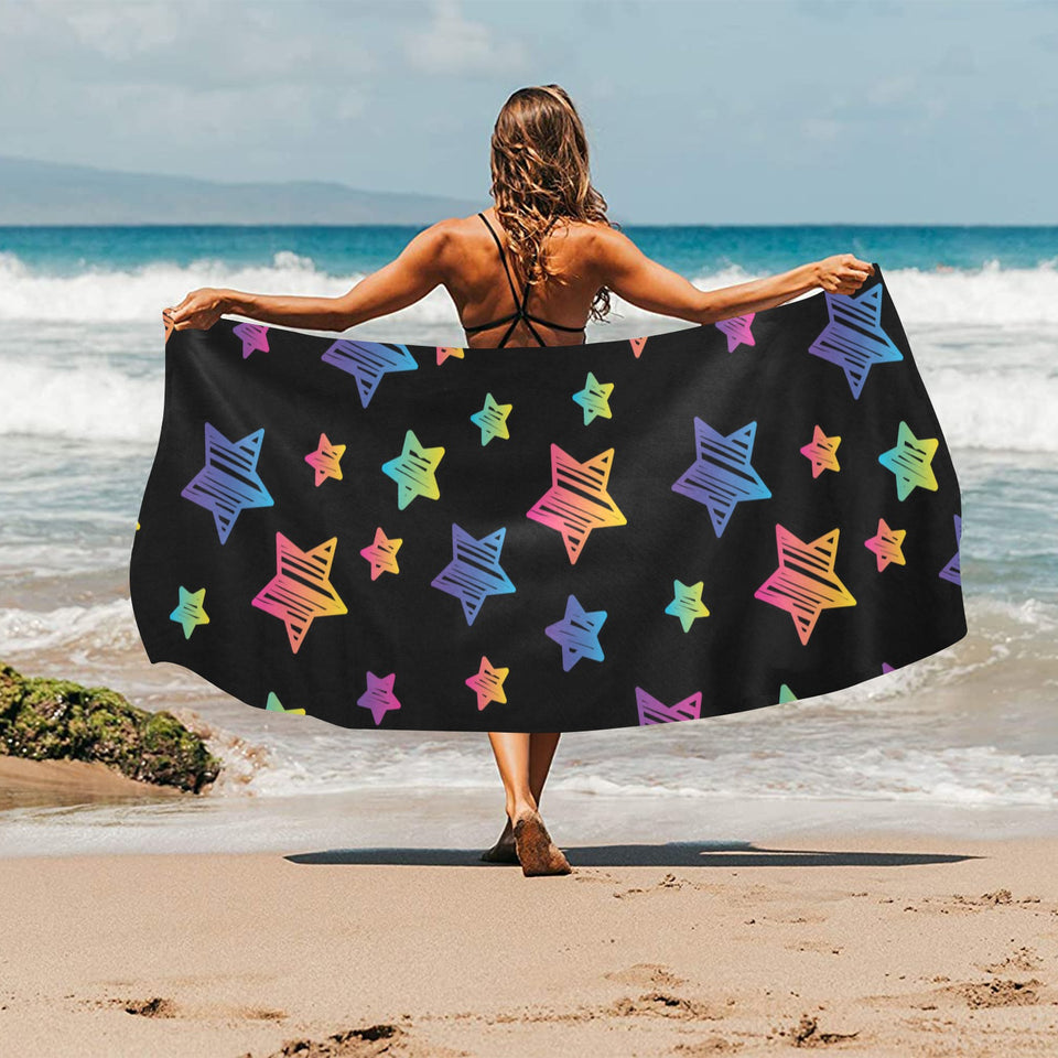 Colorful star pattern Beach Towel
