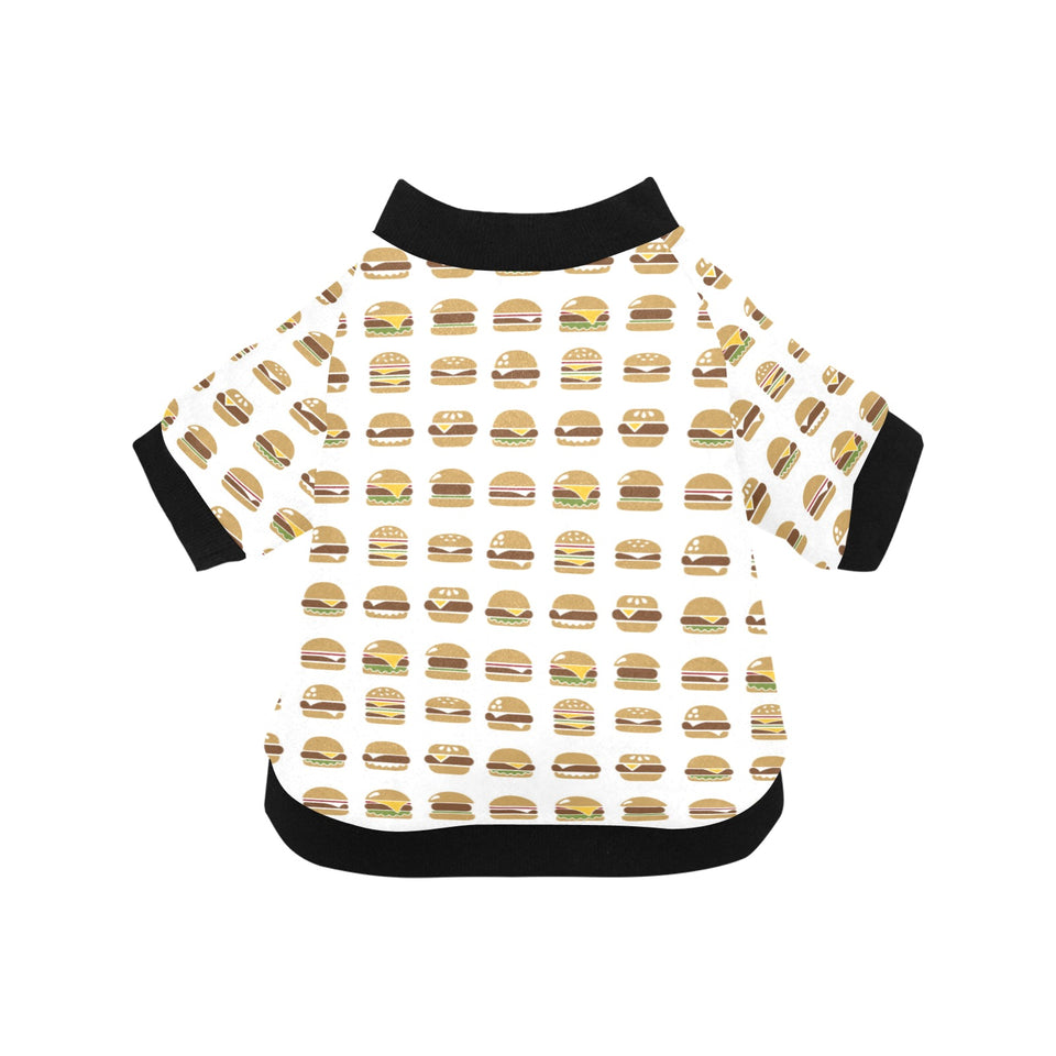 Hamburger Pattern Print Design 02 All Over Print Pet Dog Round Neck Fuzzy Shirt