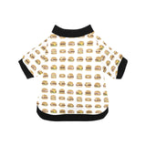 Hamburger Pattern Print Design 02 All Over Print Pet Dog Round Neck Fuzzy Shirt