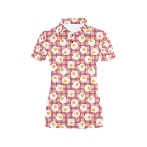 Fried Eggs Pattern Print Design 03 Women's All Over Print Polo Shirt