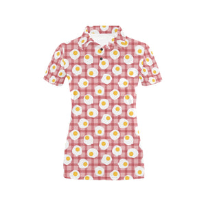 Fried Eggs Pattern Print Design 03 Women's All Over Print Polo Shirt