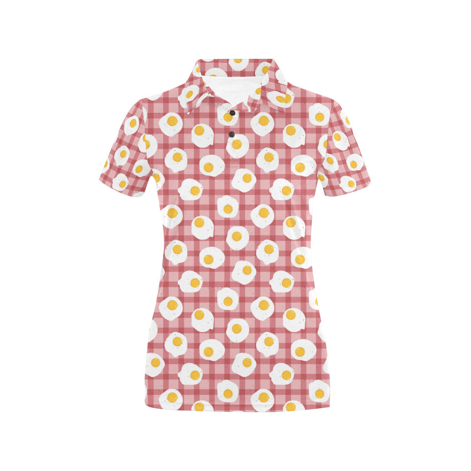 Fried Eggs Pattern Print Design 03 Women's All Over Print Polo Shirt