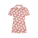 Fried Eggs Pattern Print Design 03 Women's All Over Print Polo Shirt