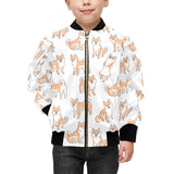 shiba inu dog pattern Kids' Boys' Girls' Bomber Jacket
