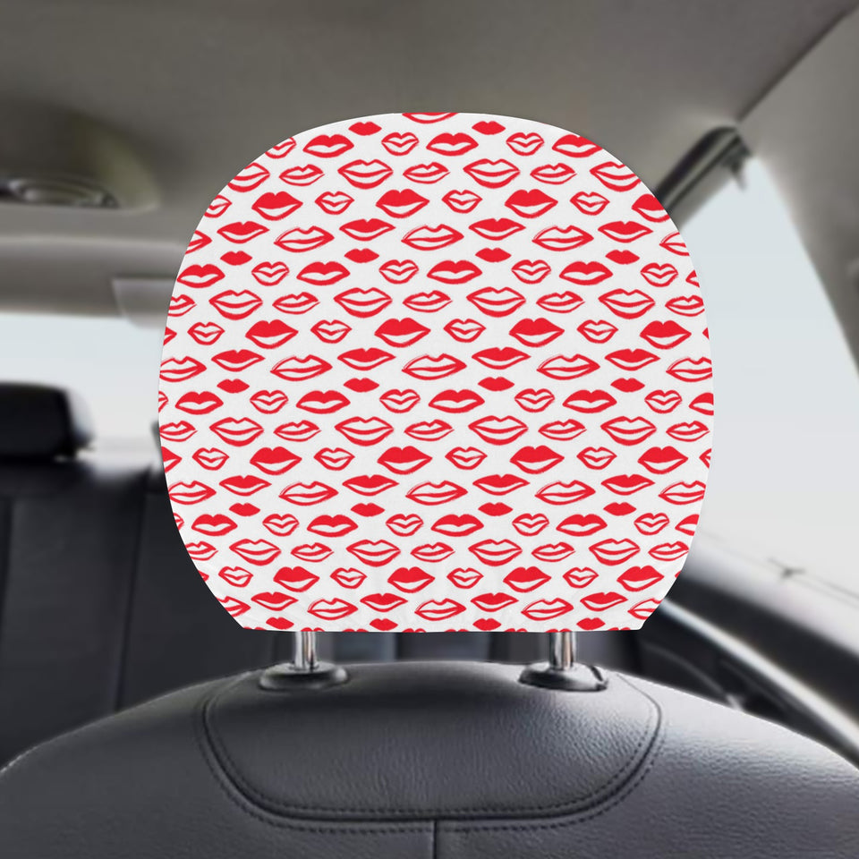 Lips Pattern Print Design 05 Car Headrest Cover