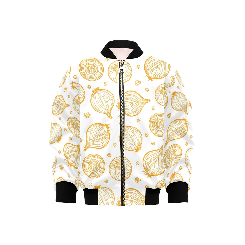 hand drawn onion pattern Kids' Boys' Girls' Bomber Jacket