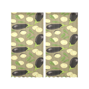 Eggplant Pattern Print Design 02 Gauze Curtain