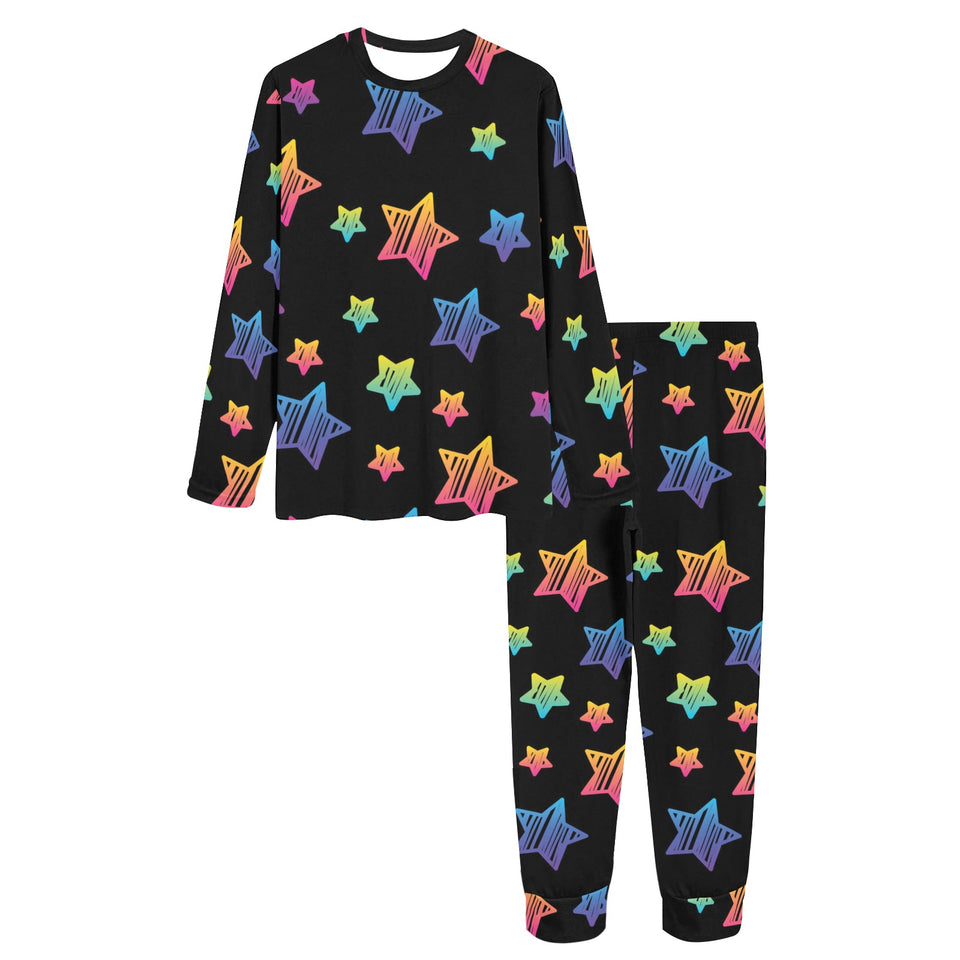 Colorful star pattern Women's All Over Print Pajama Set
