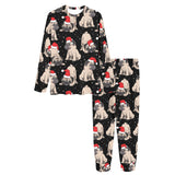 Christmas Pugs Santa_s red cap pattern Women's All Over Print Pajama Set