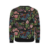 Dragons flower pattern Men's Crew Neck Sweatshirt