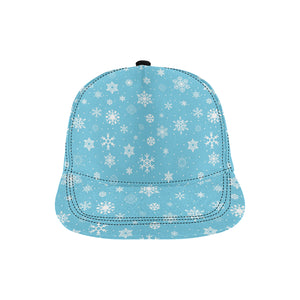 Snowflake pattern blue background All Over Print Snapback Cap