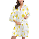 Sun pattern Women's Short Kimono Robe