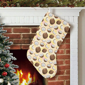 Coconut Pattern Print Design 05 Christmas Stocking
