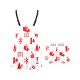 Canada Pattern Print Design 04 Chest Sexy Pleated Two Piece Swim Dress