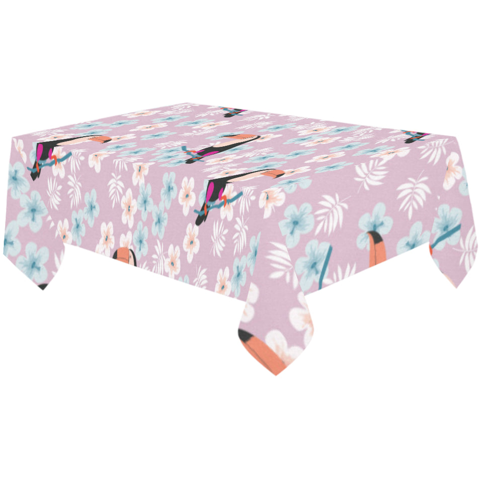 Beautiful toucan flower leaves Tablecloth