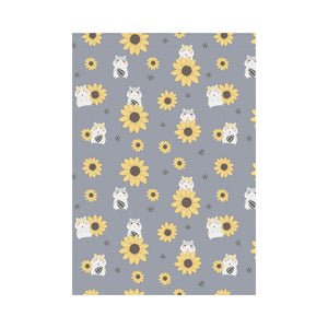 Cute hamster sunflower pattern background House Flag Garden Flag