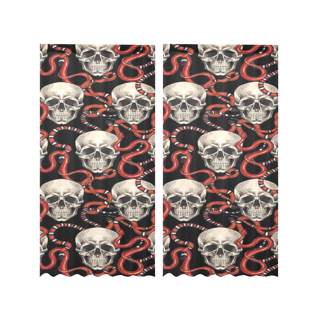 Red snake skull pattern Gauze Curtain