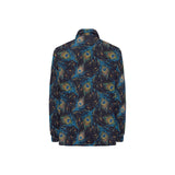 Beautiful peacock feather pattern Women's Long Sleeve Polo Shirt