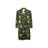 Alien Pattern Print Design 02 Men's Long Sleeve Belted Night Robe