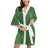 Crocodile Skin Printed Women's Short Kimono Robe