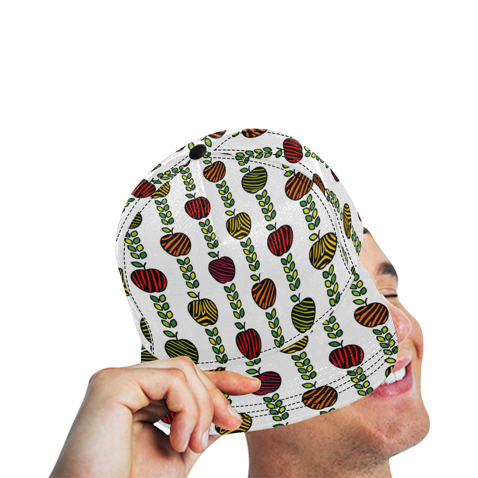 colorful apples leave zebra stripe All Over Print Snapback Cap