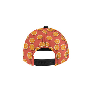 Oranges pattern red background All Over Print Snapback Cap