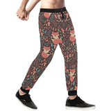 fox leaves mushroom pattern Unisex Casual Sweatpants