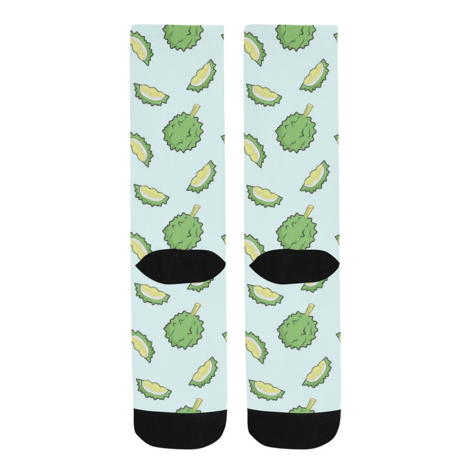 Durian pattern blue background Crew Socks