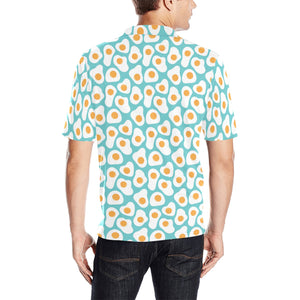 Fried Eggs Pattern Print Design 04 Men's All Over Print Polo Shirt