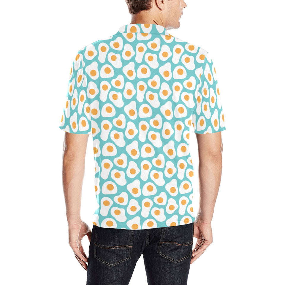 Fried Eggs Pattern Print Design 04 Men's All Over Print Polo Shirt