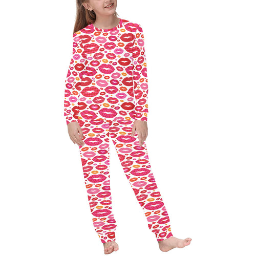 Lips Pattern Print Design 01 Kids' Boys' Girls' All Over Print Pajama Set