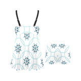 nautical steering wheel chain Chest Sexy Pleated Two Piece Swim Dress