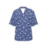 Seagull Pattern Print Design 03 Women's All Over Print Hawaiian Shirt