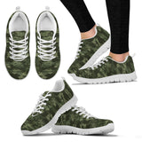Digital Green Camo Camouflage Pattern Women'S Sneaker Shoes
