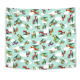 Helicopter Design Pattern Wall Tapestry