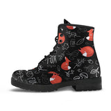 Fox Sleeping Fox Pattern Leather Boots