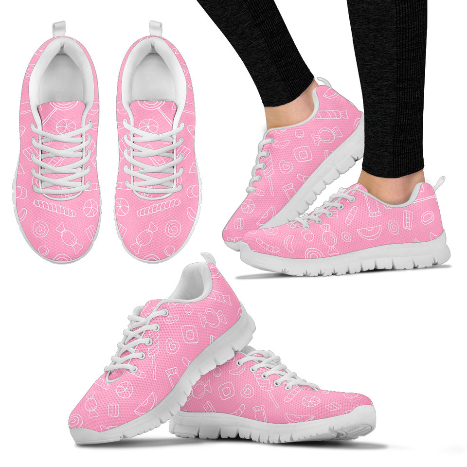 Sweet Candy Pink Background Women'S Sneaker Shoes