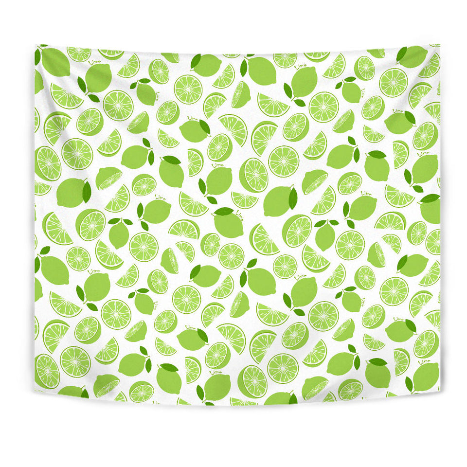 Lime Design Pattern Wall Tapestry