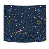 Space Pattern With Planets, Comets, Constellations And Stars Wall Tapestry