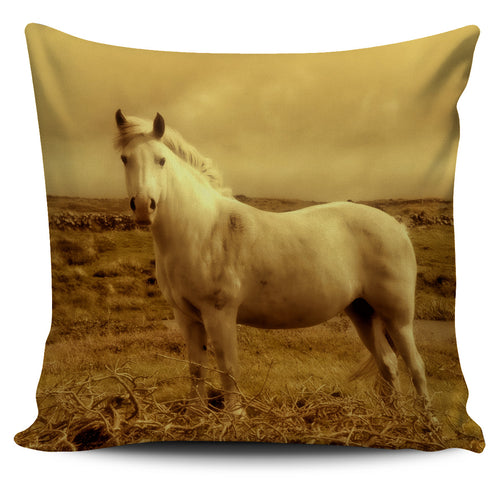 White Horse Pillow Cover