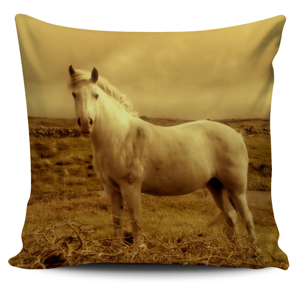 White Horse Pillow Cover
