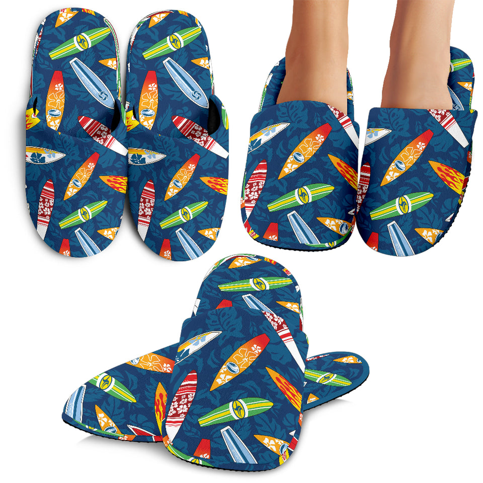 Surfboard Pattern Print Design 01 Slippers