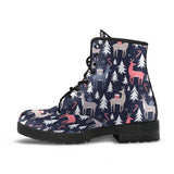 Deers Winter Christmas Pattern Leather Boots